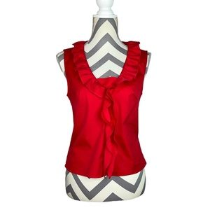 Moschino Cheap and Chic Red Ruffled Sleeveless Shirt Size 10 Made in Italy